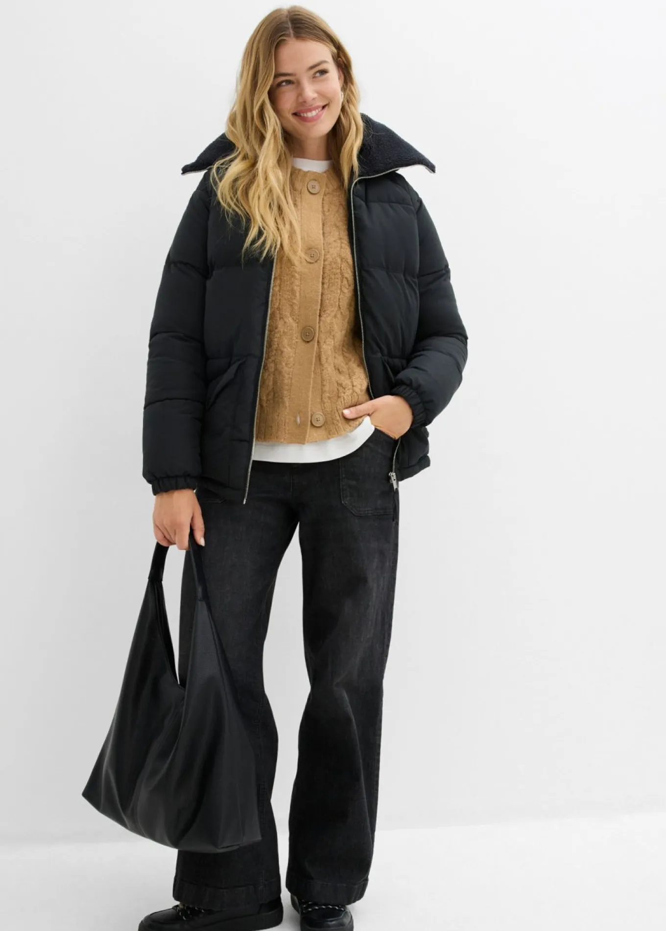 Chaqueta guateada con cuello de pelo