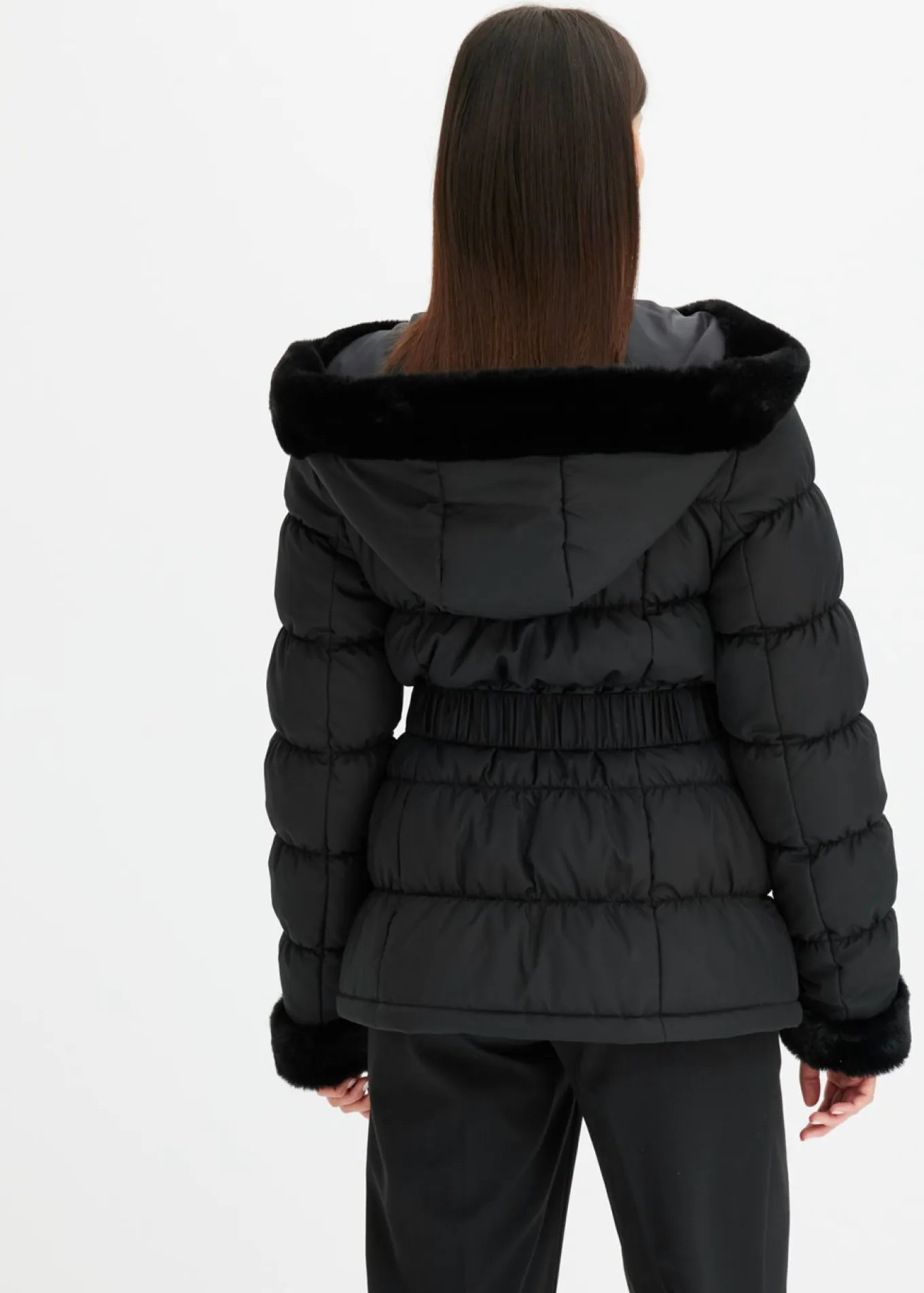 Chaqueta guateada con pelo sintético