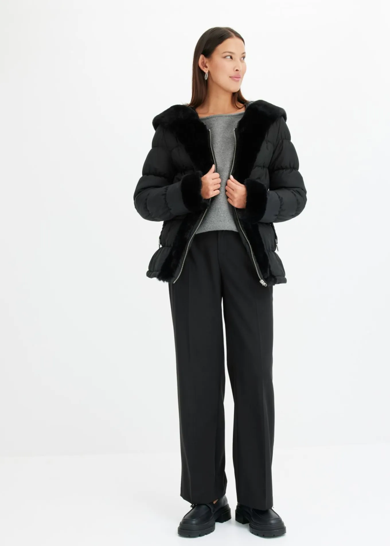 Chaqueta guateada con pelo sintético