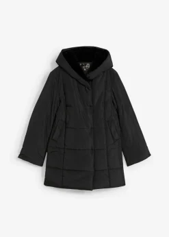 Chaqueta guateada con ribete de piel sintética