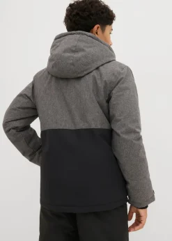 Chaqueta guateada de invierno con capucha y diseño en color block