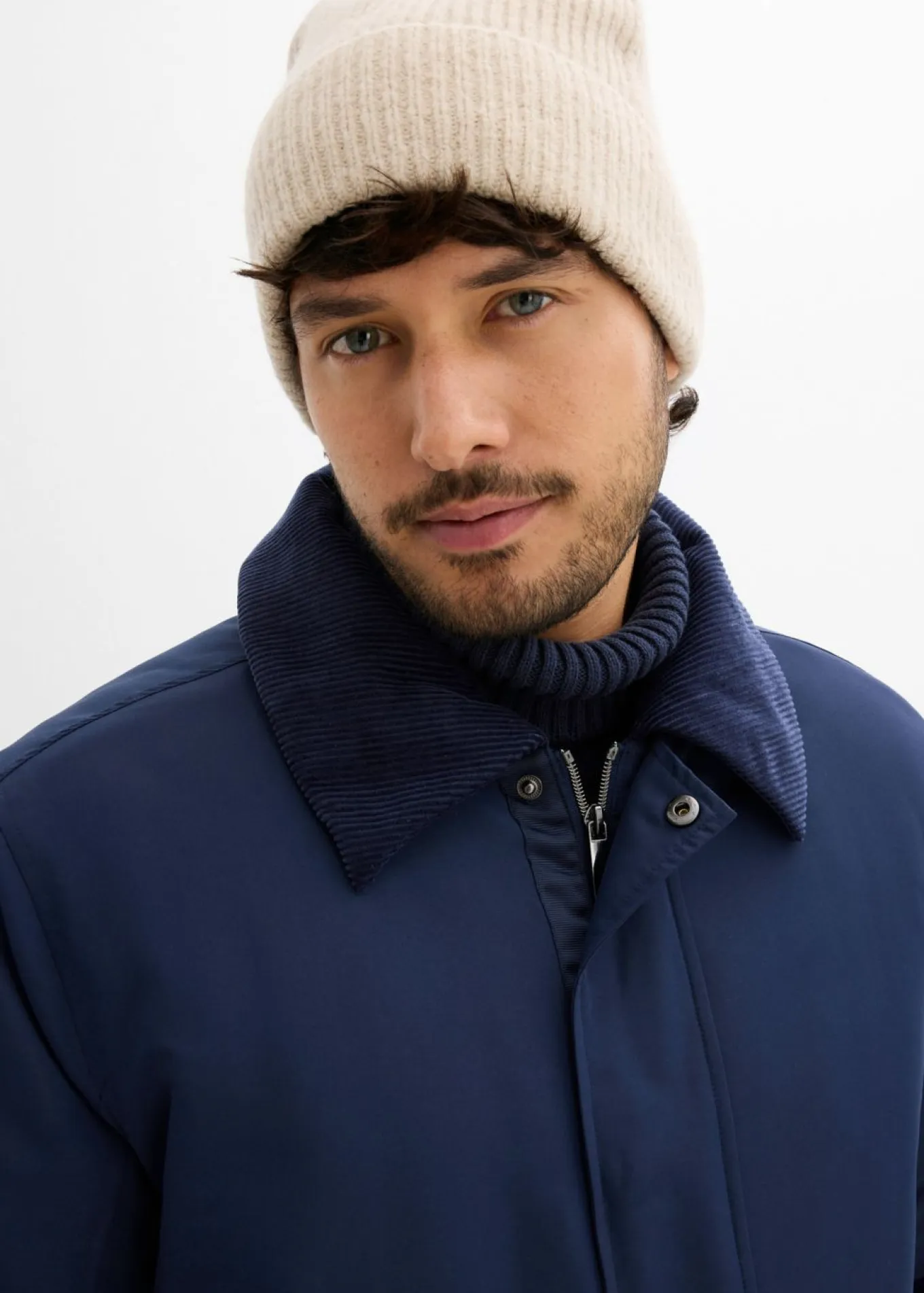 Chaqueta guateada de invierno con cuello de pana