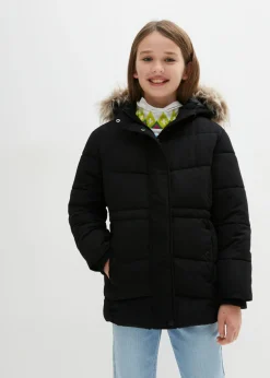 Chaqueta guateada de invierno con capucha de pelo
