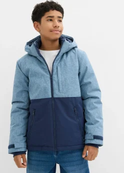 Chaqueta guateada de invierno con capucha y diseño en color block