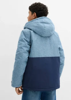 Chaqueta guateada de invierno con capucha y diseño en color block