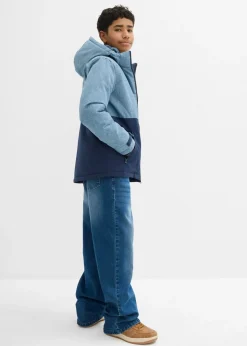 Chaqueta guateada de invierno con capucha y diseño en color block