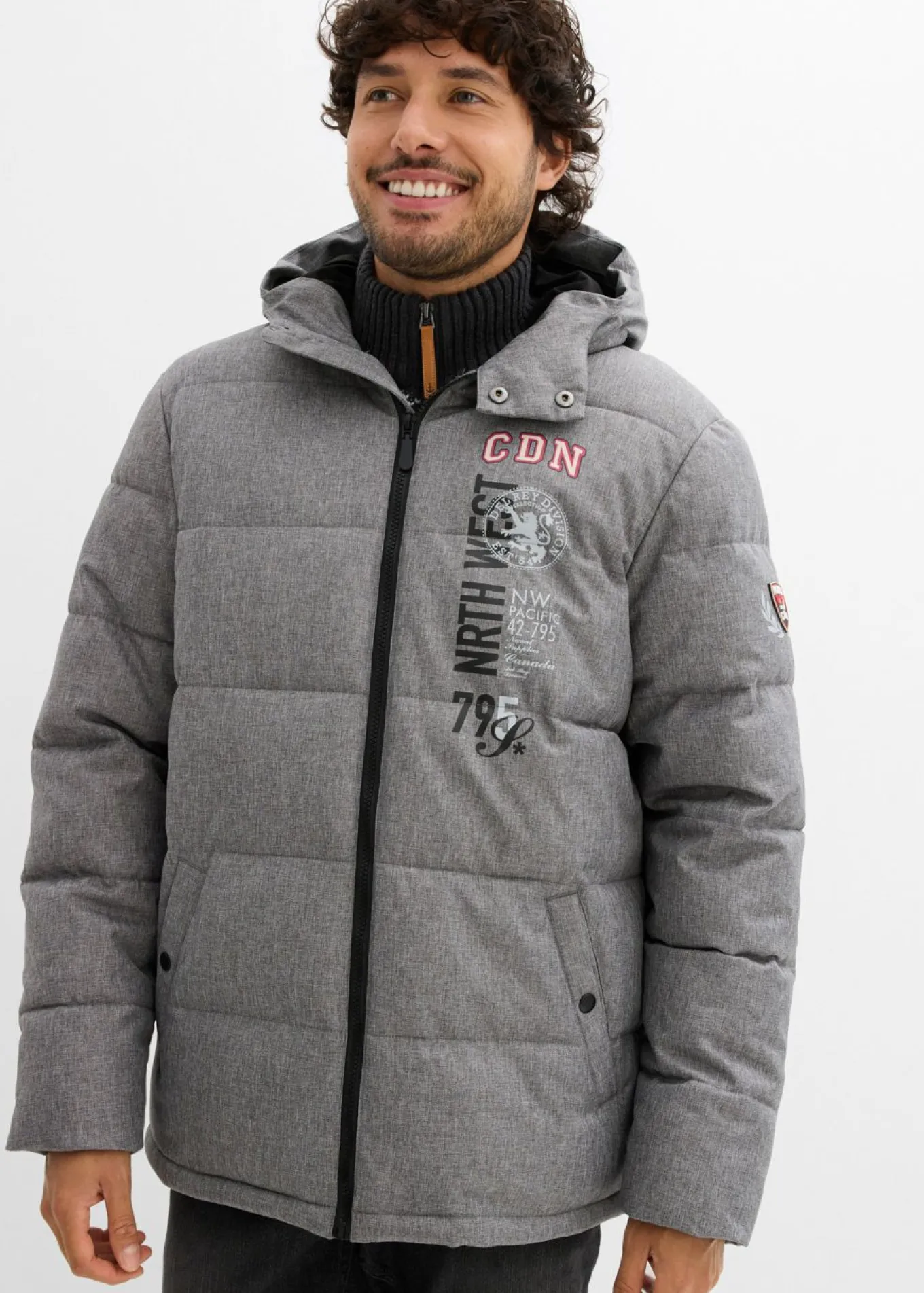 Chaqueta guateada de invierno con capucha