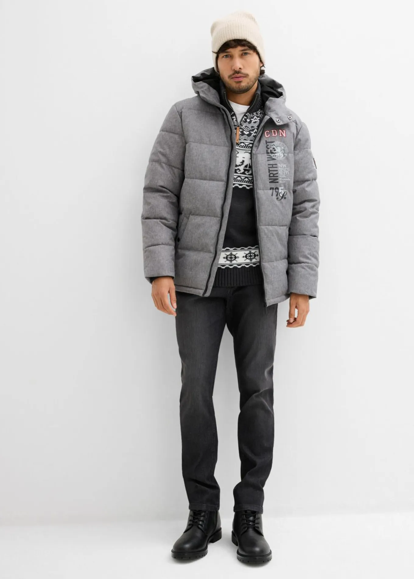 Chaqueta guateada de invierno con capucha