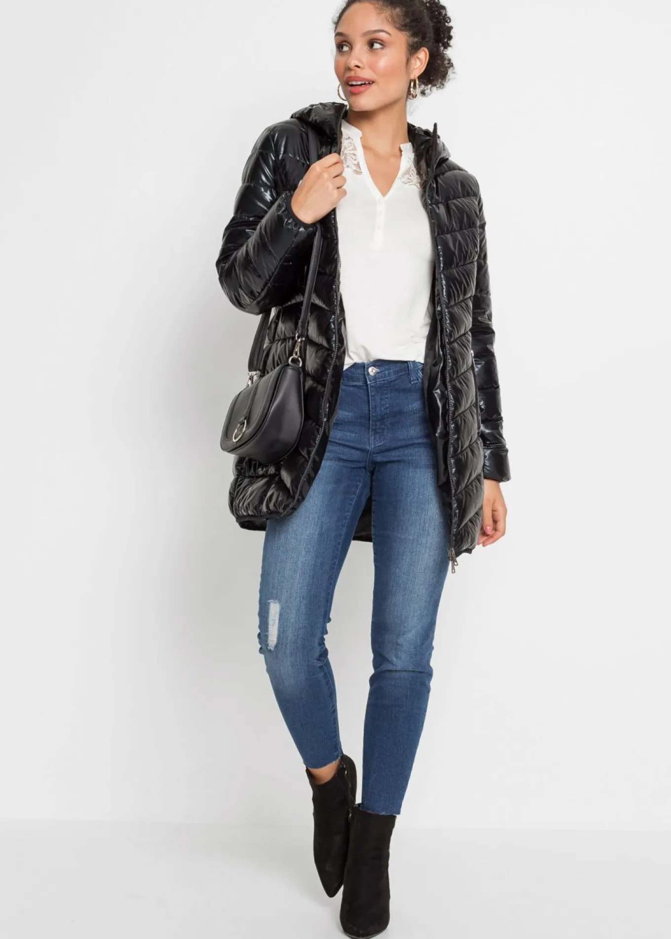 Chaqueta guateada efecto metalizado