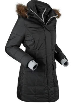 Chaqueta guateada larga funcional con aspecto 2 en 1, impermeable