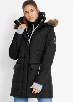 Chaqueta guateada larga funcional con aspecto 2 en 1, impermeable