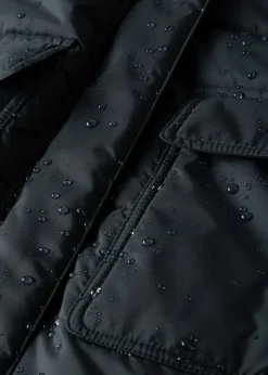 Chaqueta guateada larga funcional con aspecto 2 en 1, impermeable