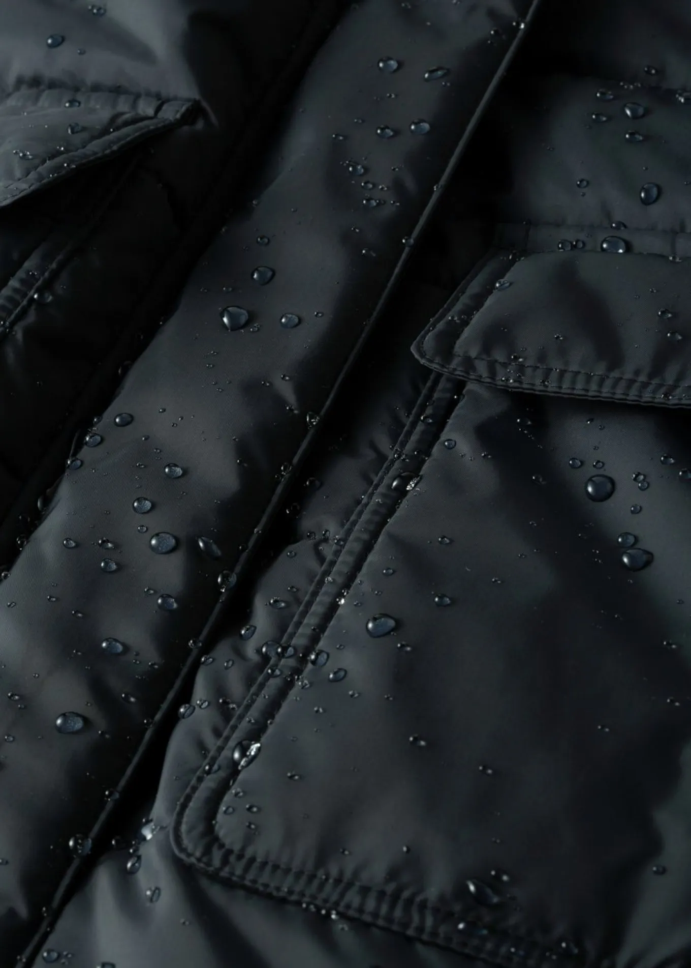 Chaqueta guateada larga funcional con aspecto 2 en 1, impermeable