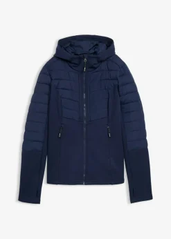 Chaqueta híbrida repelente al agua con inserciones acolchadas y de softshell