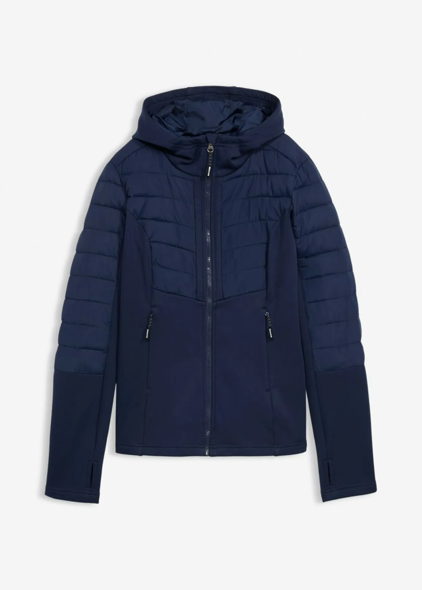 Chaqueta híbrida repelente al agua con inserciones acolchadas y de softshell