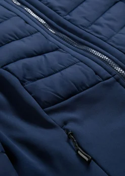 Chaqueta híbrida repelente al agua con inserciones acolchadas y de softshell