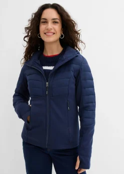 Chaqueta híbrida repelente al agua con inserciones acolchadas y de softshell
