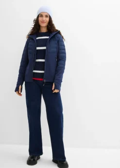 Chaqueta híbrida repelente al agua con inserciones acolchadas y de softshell