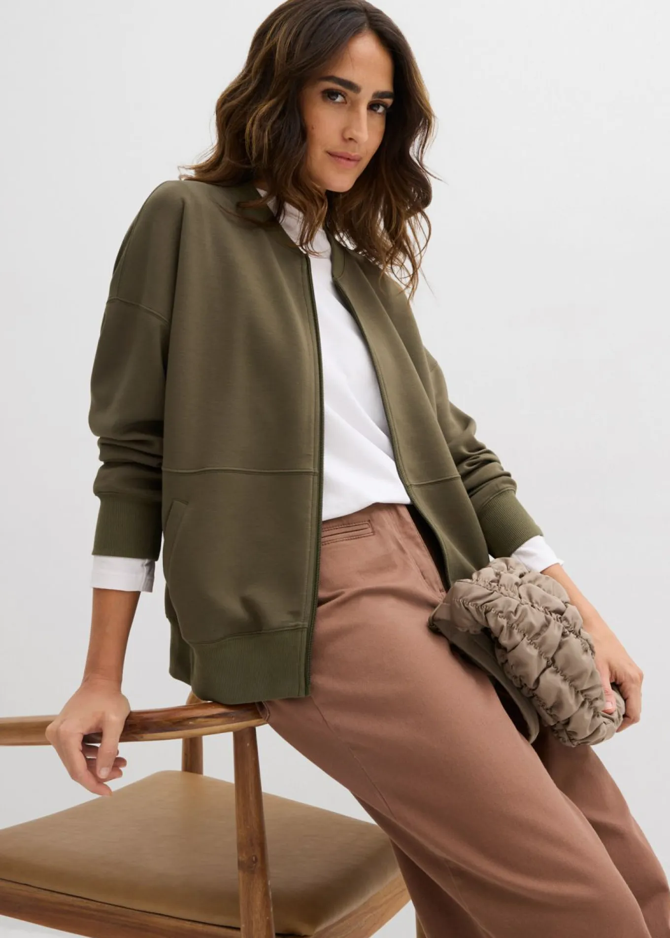 Chaqueta holgada de chándal de neopreno
