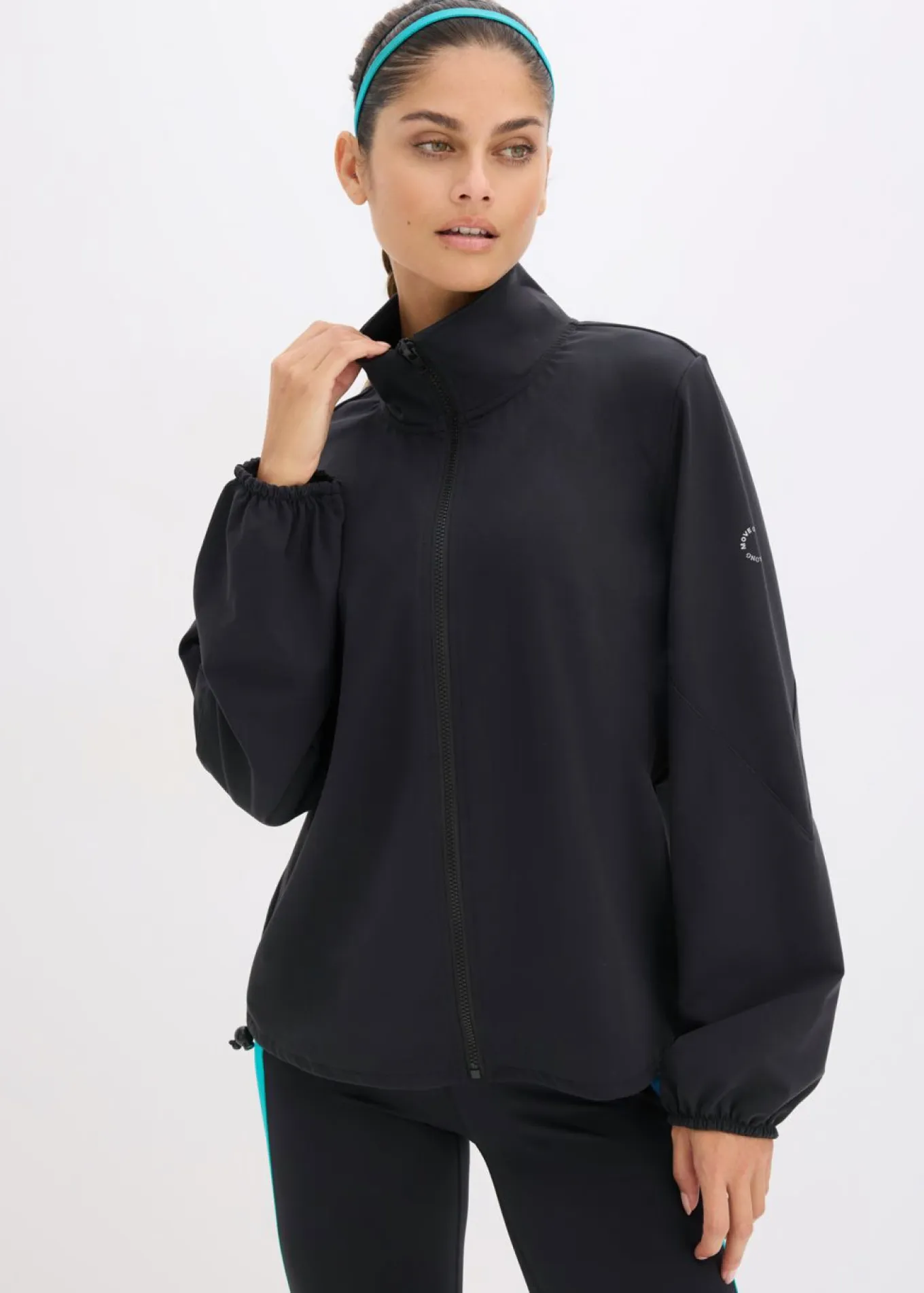 Chaqueta holgada de chándal de algodón resistente