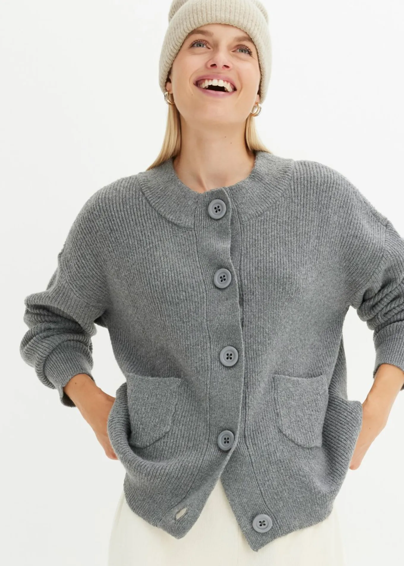 Chaqueta holgada de punto