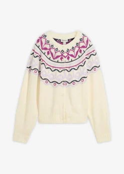 Chaqueta holgada de punto con patrón nórdico