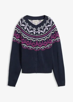 Chaqueta holgada de punto con patrón nórdico