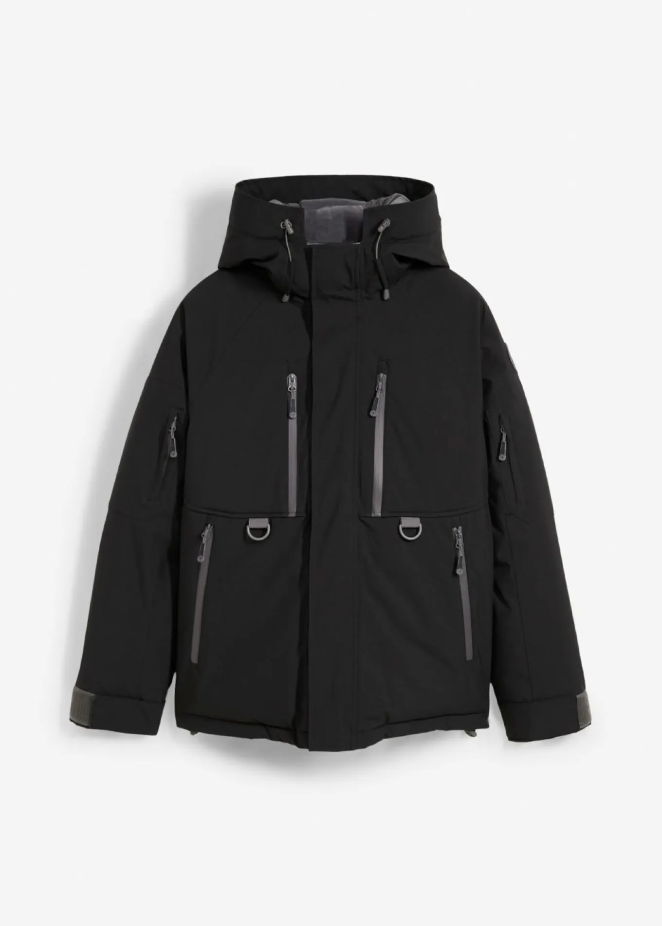 Chaqueta impermeable de esquí con protector antinieve