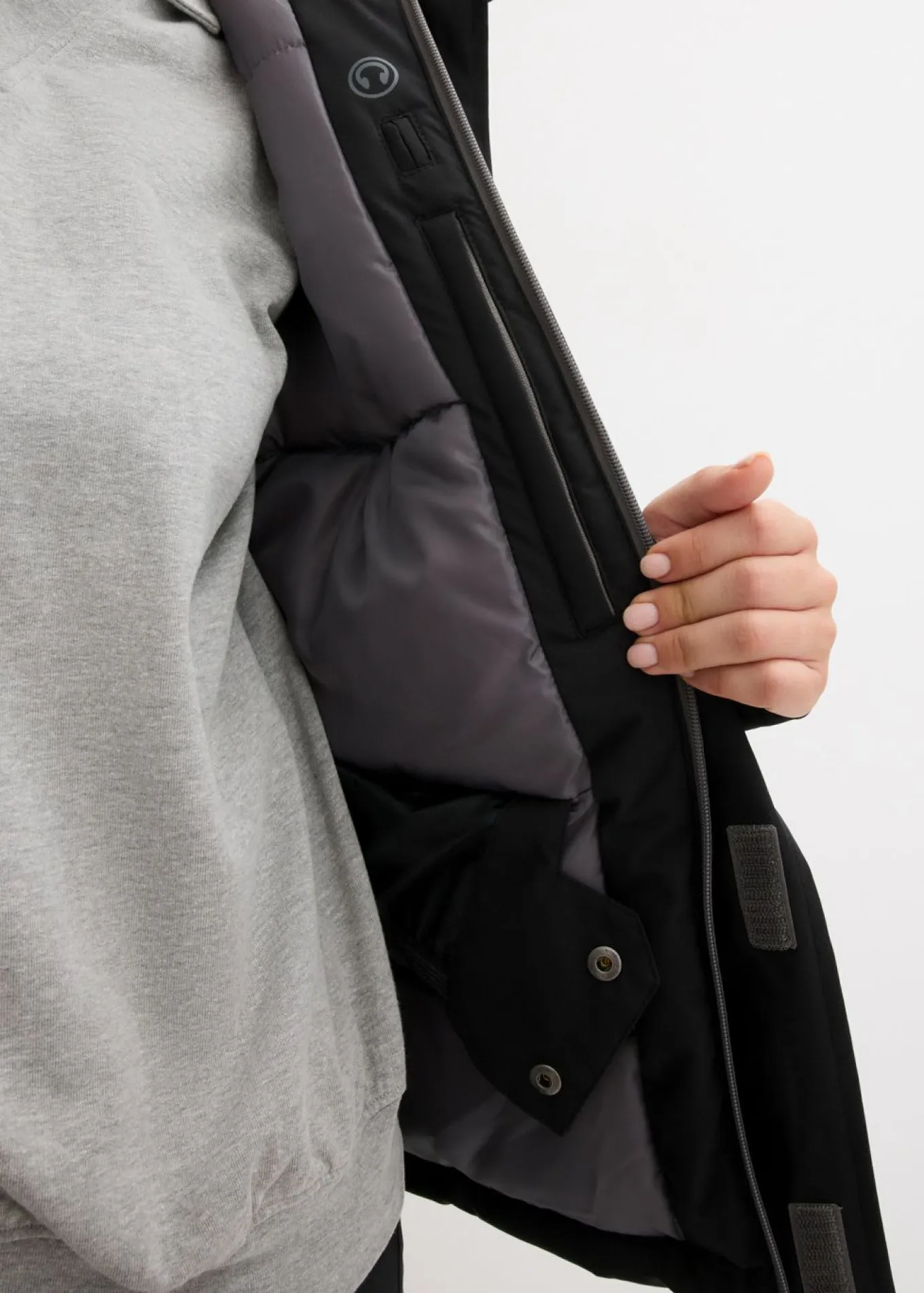 Chaqueta impermeable de esquí con protector antinieve