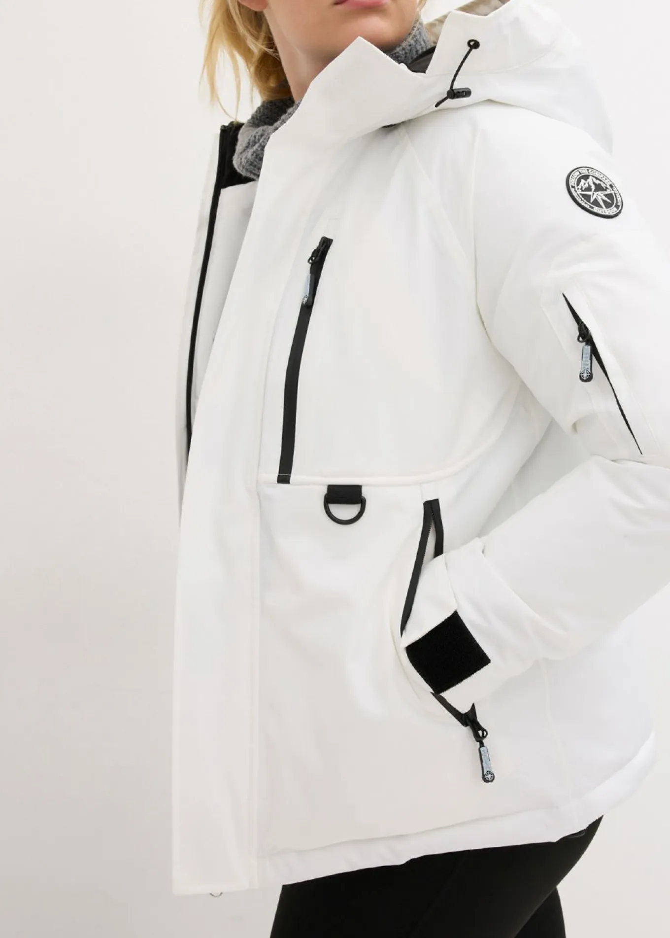 Chaqueta impermeable de esquí con protector antinieve