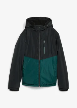 Chaqueta impermeable de invierno con capucha y diseño en color block