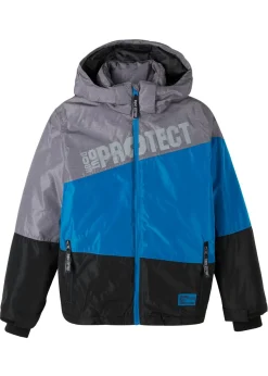 Chaqueta impermeable de invierno con capucha y diseño en color block