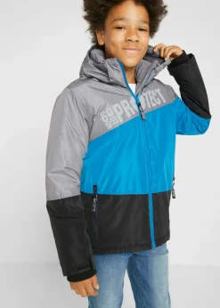 Chaqueta impermeable de invierno con capucha y diseño en color block