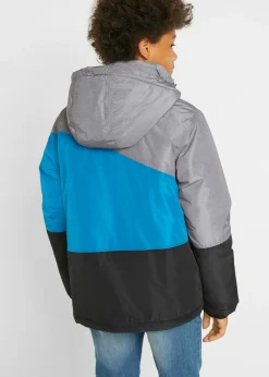 Chaqueta impermeable de invierno con capucha y diseño en color block