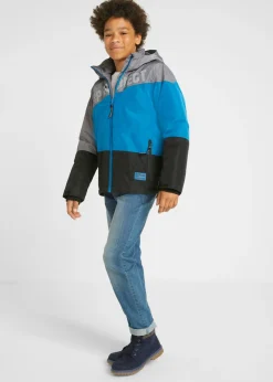 Chaqueta impermeable de invierno con capucha y diseño en color block