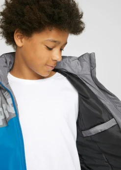Chaqueta impermeable de invierno con capucha y diseño en color block