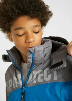 Chaqueta impermeable de invierno con capucha y diseño en color block