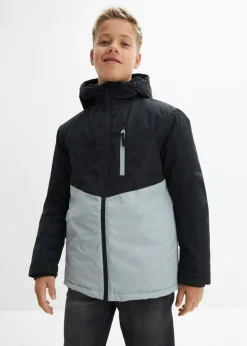 Chaqueta impermeable de invierno con capucha y diseño en color block