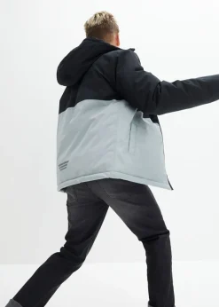 Chaqueta impermeable de invierno con capucha y diseño en color block
