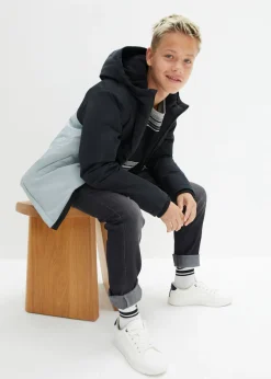 Chaqueta impermeable de invierno con capucha y diseño en color block