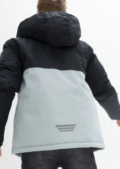 Chaqueta impermeable de invierno con capucha y diseño en color block