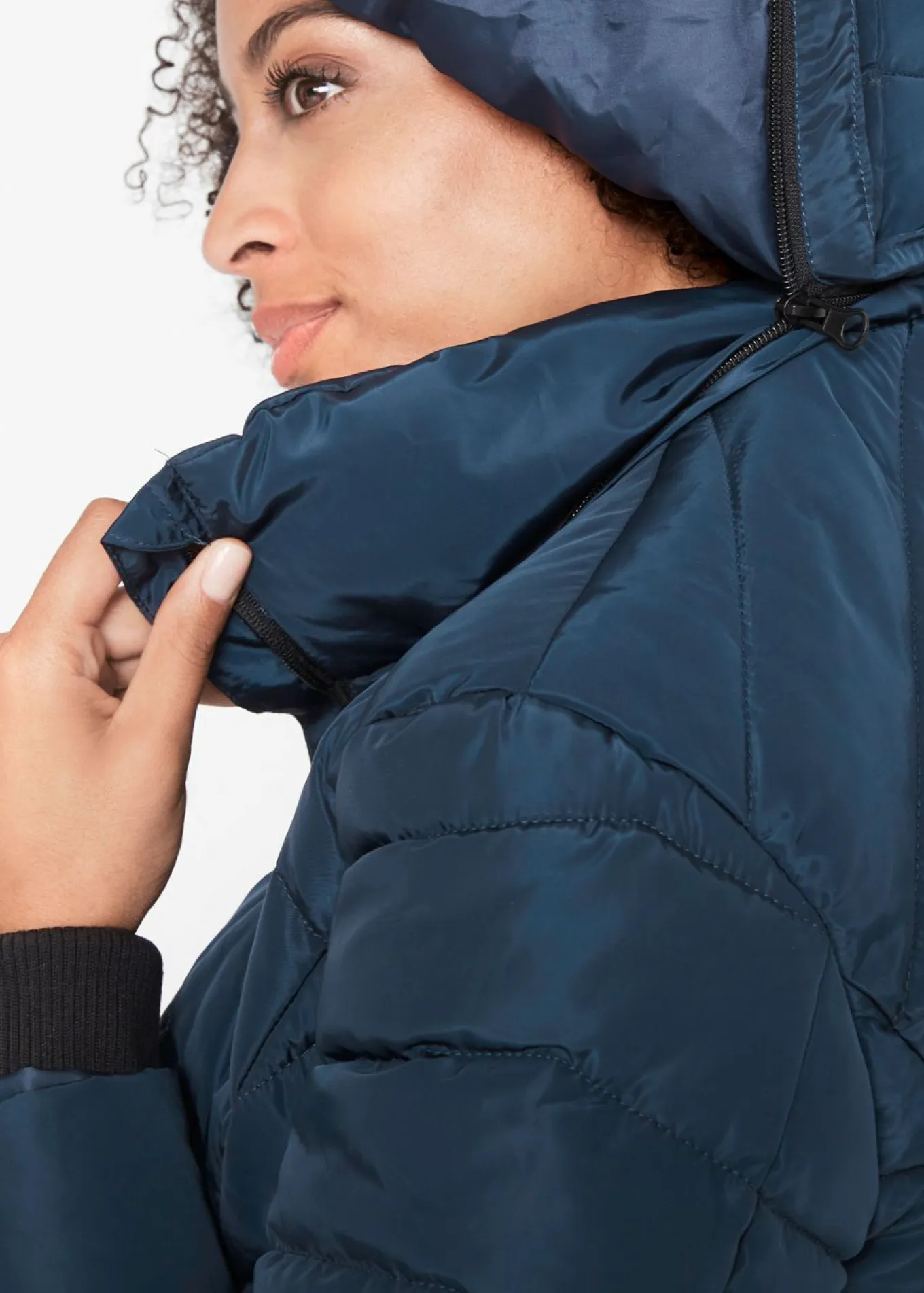 Chaqueta larga acolchada con relleno