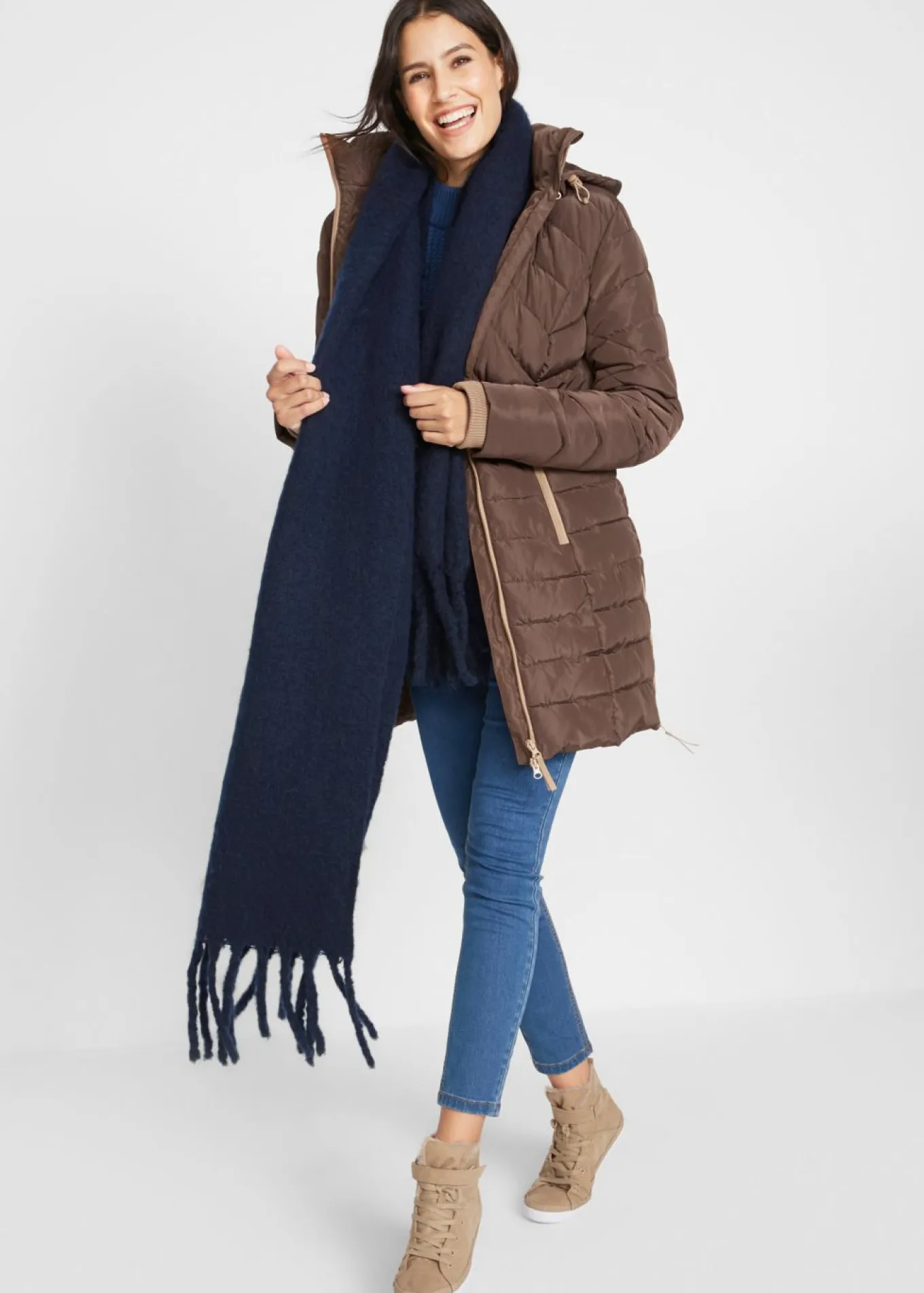 Chaqueta larga acolchada con relleno