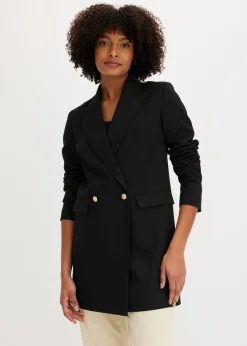 Chaqueta larga con botones decorativos