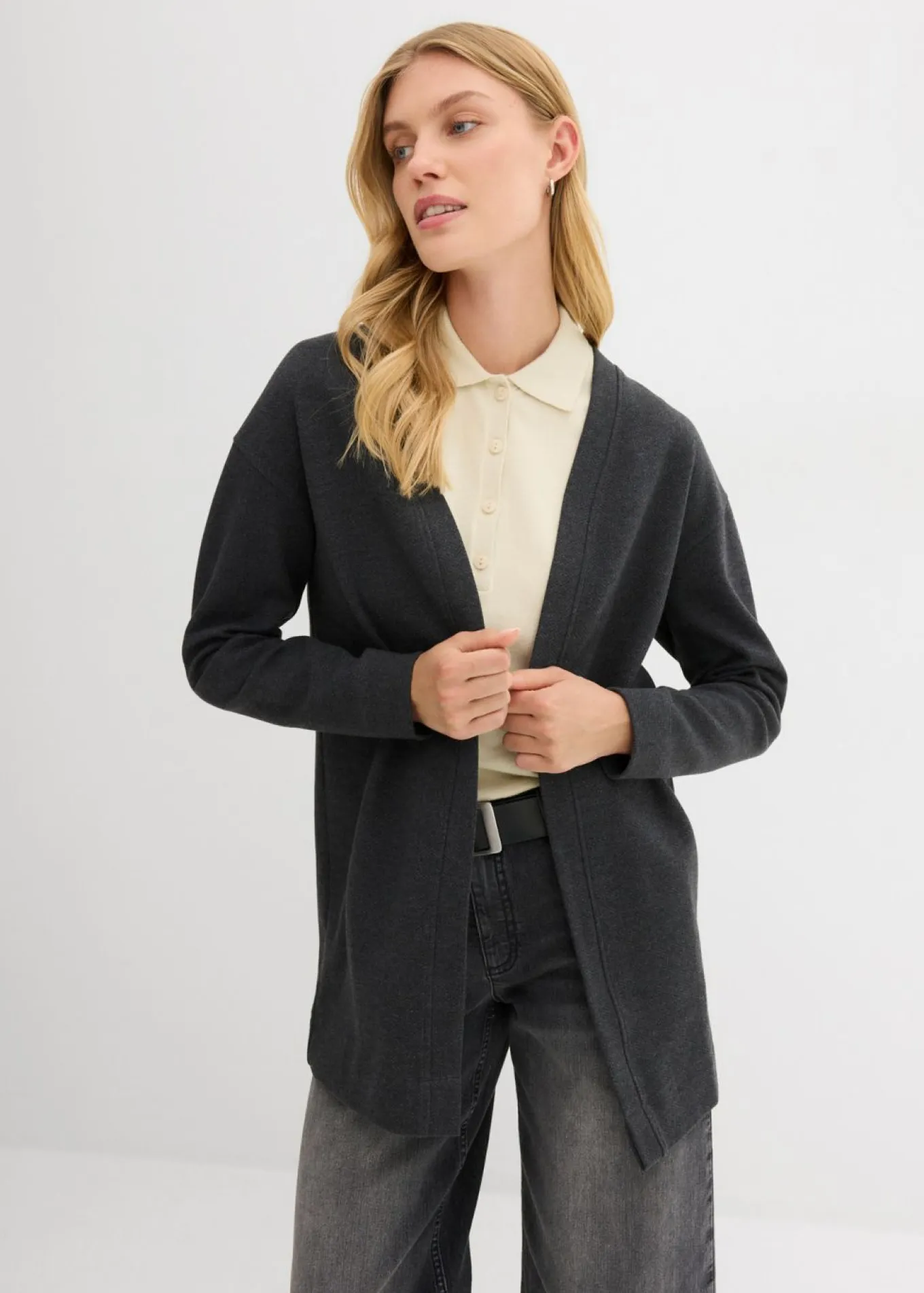 Chaqueta larga de chándal en suave mezcla de algodón