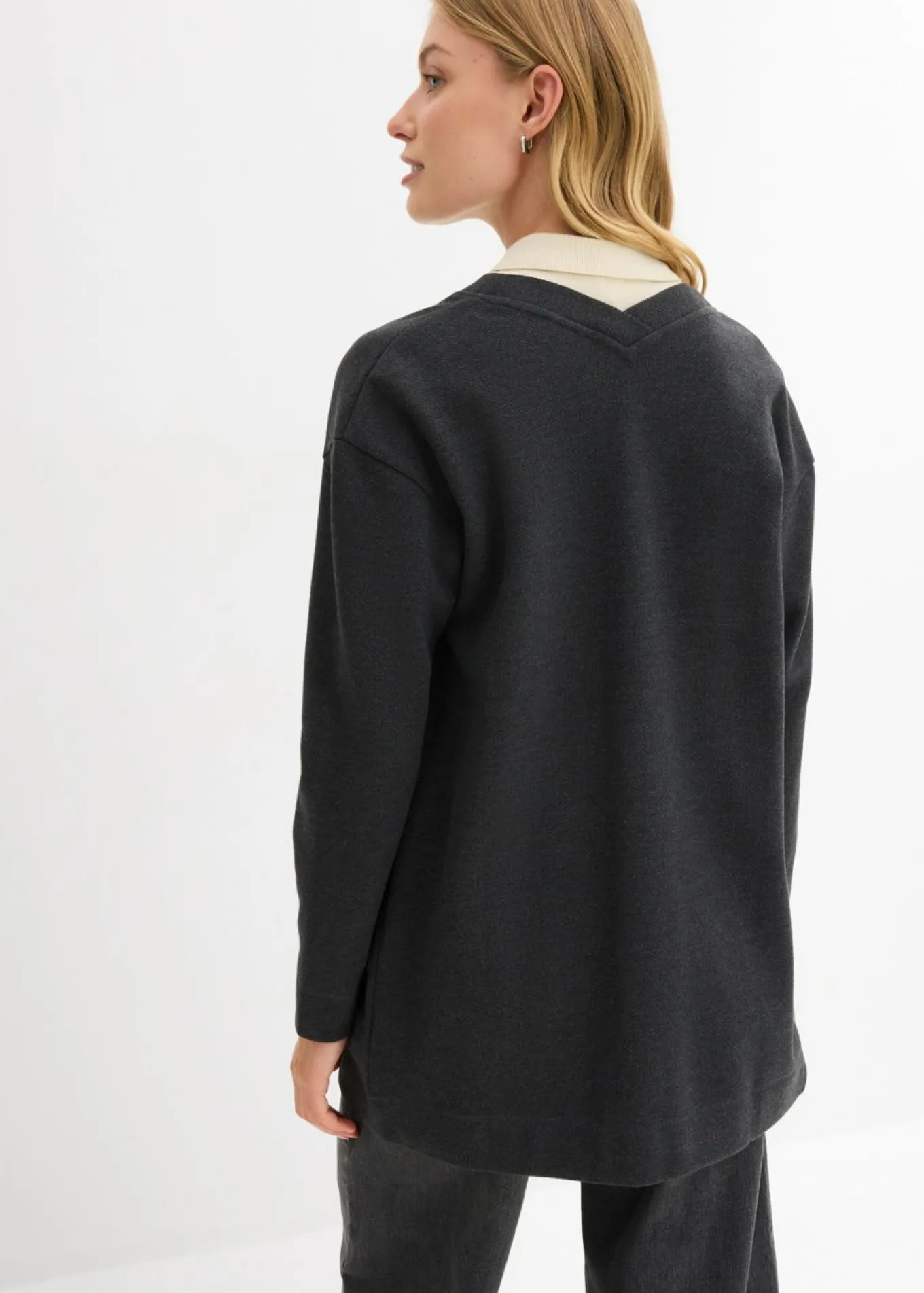 Chaqueta larga de chándal en suave mezcla de algodón