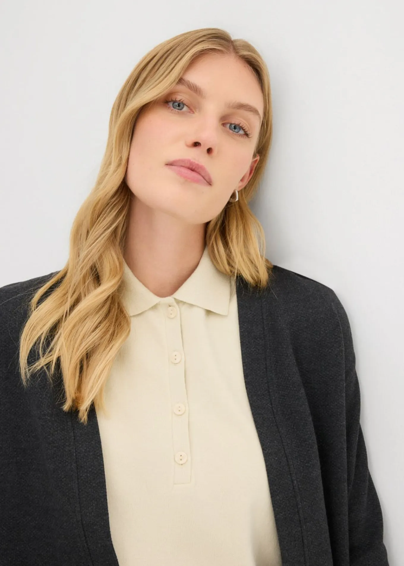Chaqueta larga de chándal en suave mezcla de algodón