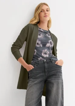 Chaqueta larga de chándal en suave mezcla de algodón
