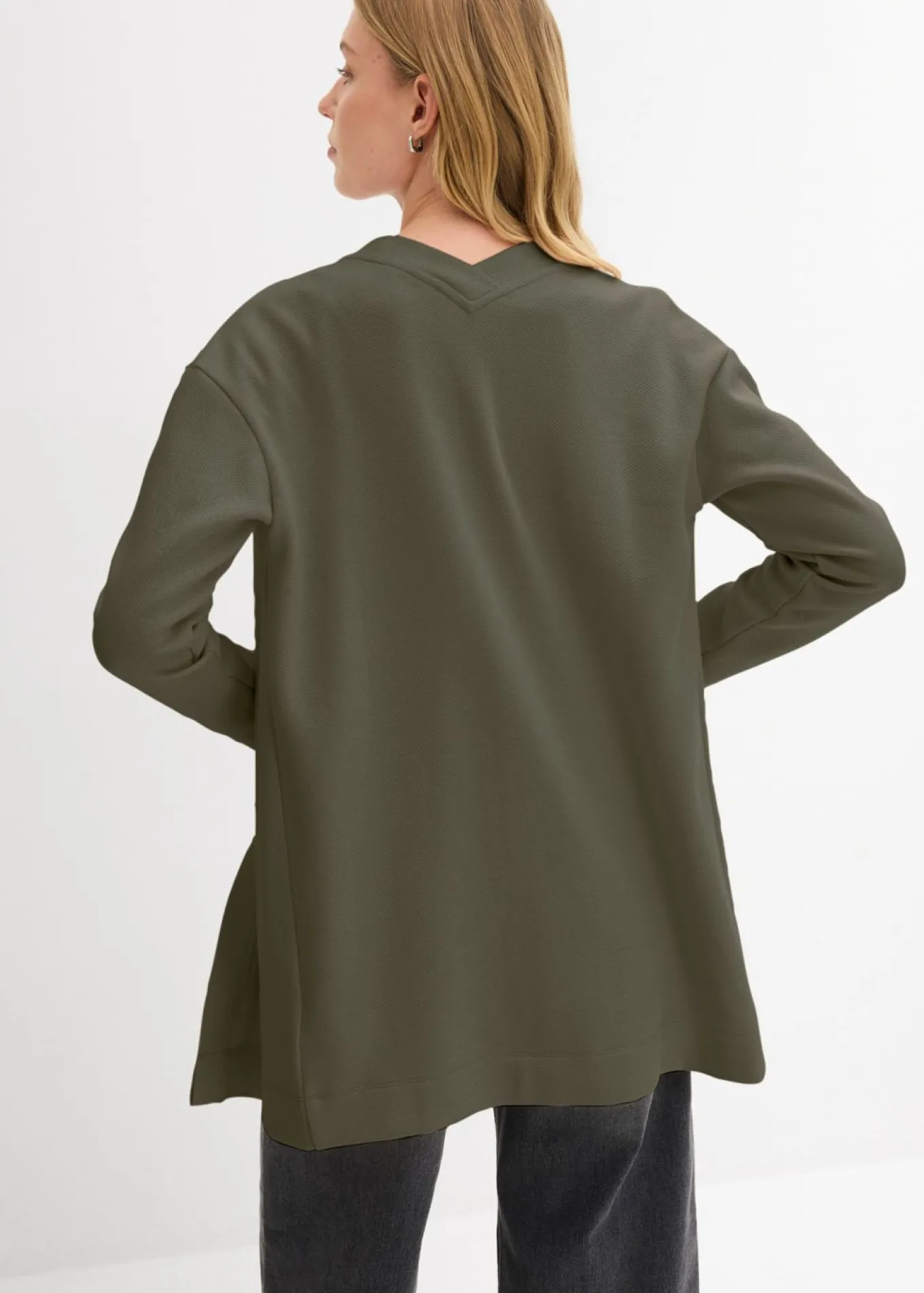 Chaqueta larga de chándal en suave mezcla de algodón