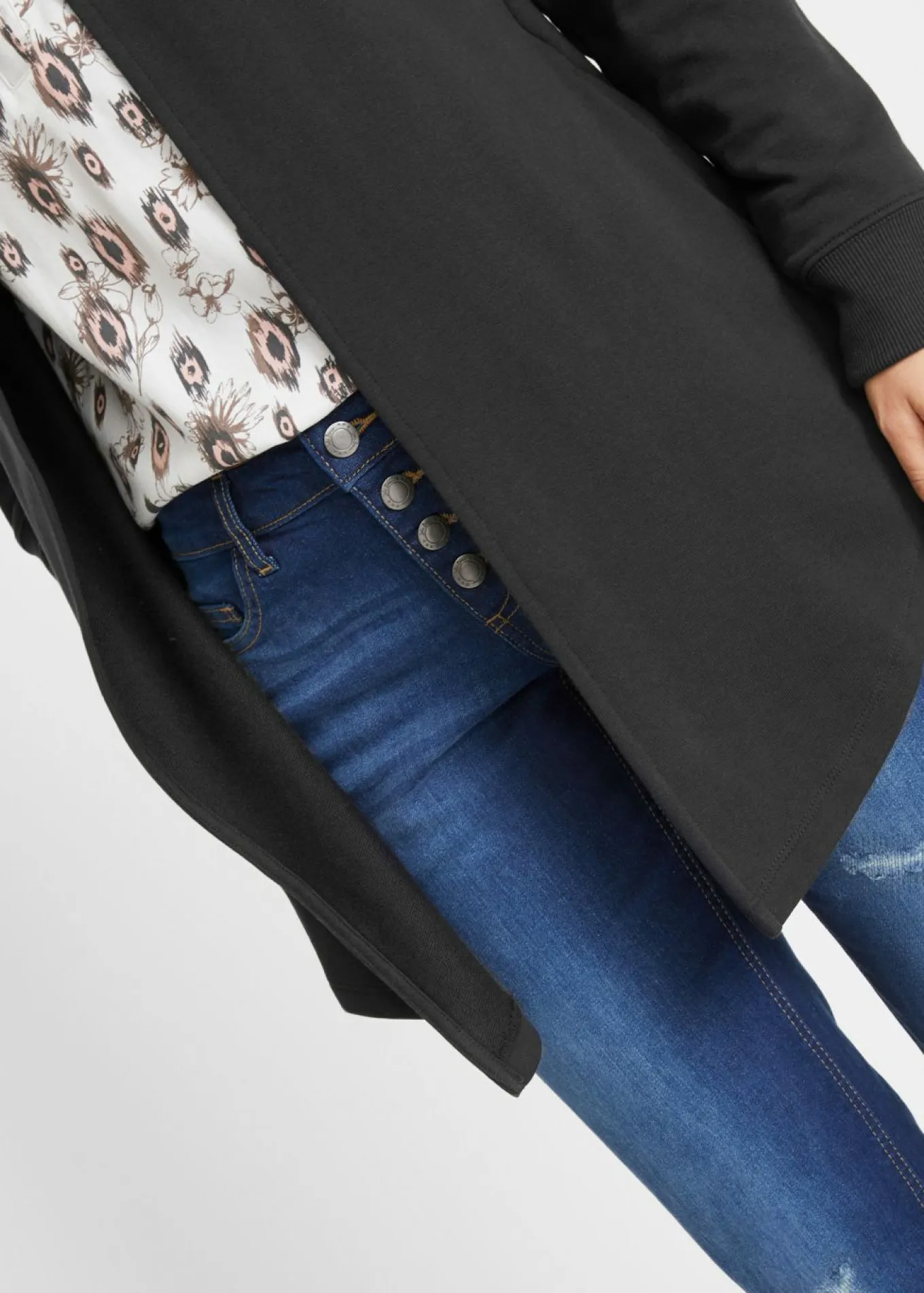Chaqueta larga de chándal de algodón suave